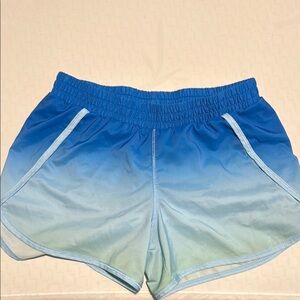 All in Motion Blue and Green Athletic Shorts with Gradient Design